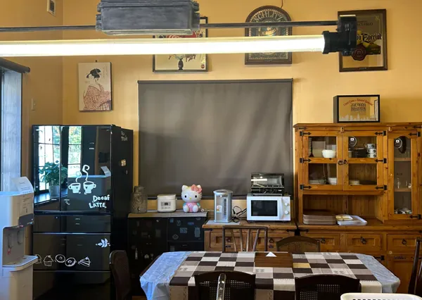Shared kitchen at Yufuin Tabinokura